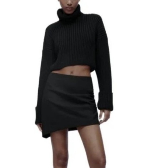 Zara Black Asymmetrical Skirt - Picture 1 of 5